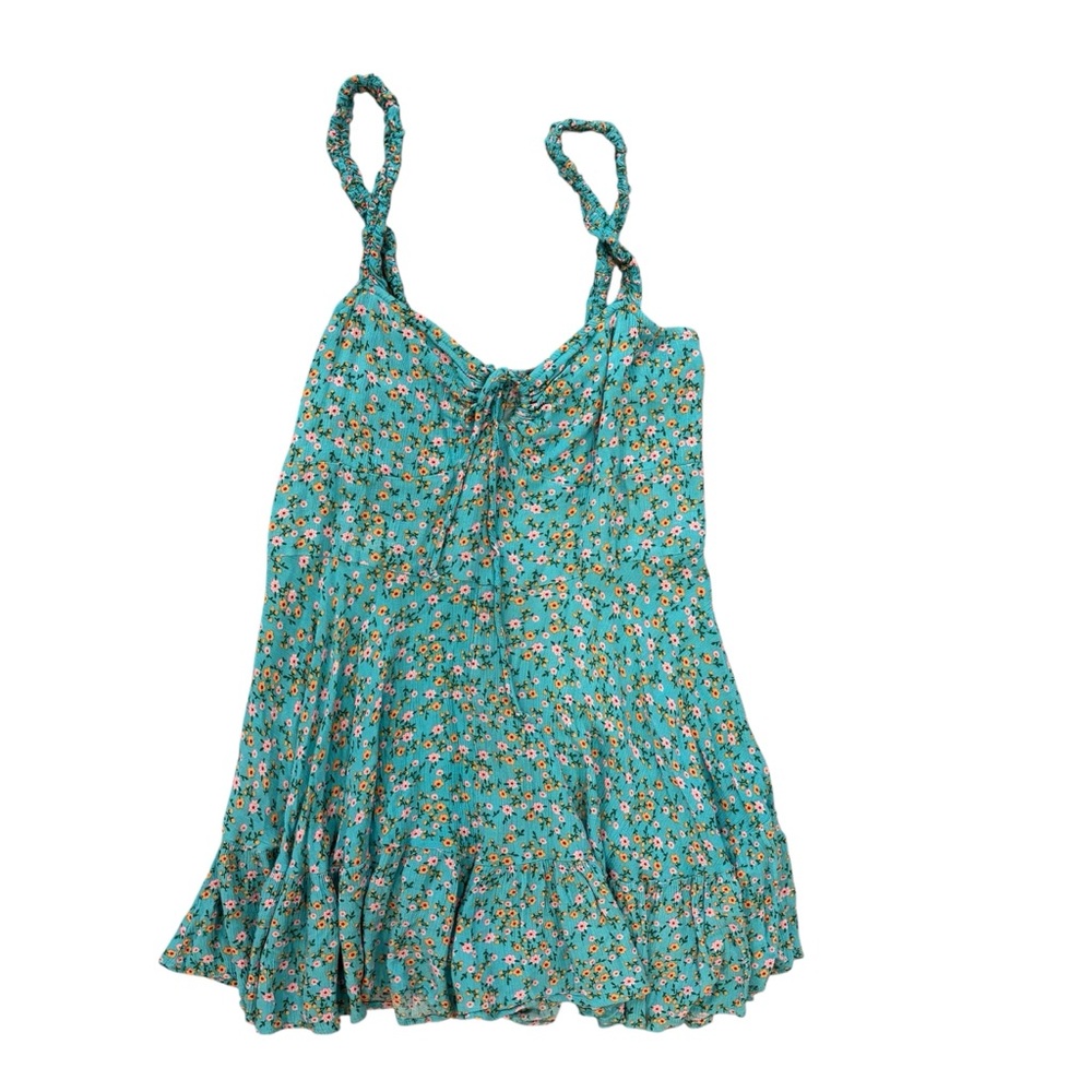 Urban Outfitters Teal Floral Mini Dress